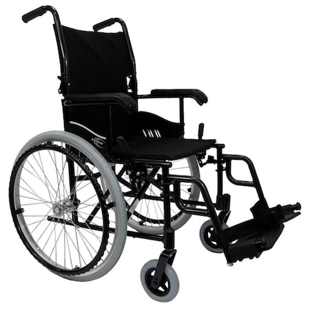 Karman Healthcare LT-980 18 in. seat 24 lbs. Ultra Lightweight Wheelchair with Swing Away Footrest in Black KA319698